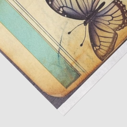 Blaues Hydrangea antikes Manuskript ephemera Seidenpapier (Ausschnitt)