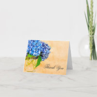 Blaues Hydrangea-Aquarell-Weckglas danken Ihnen