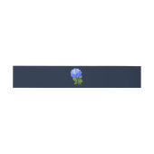 Blaues Hydrangea auf blau Einladungsbanderole (Flach)