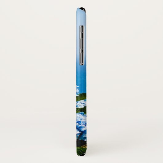 Blaues Hydrangea auf Gradient Ocean Positano Case-Mate iPhone Hülle (Hinten/Links)