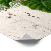 Blaues Hydrangea auf rustikalem Hintergrund Poster (Ecke)