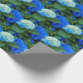 Blaues Hydrangea Bloms Blumenmuster Geschenkpapier (Ecke)