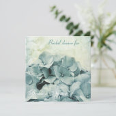 Blaues Hydrangea Blume Brautparty laden Einladung (Stehend Vorderseite)