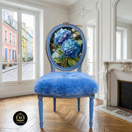 Blaues Hydrangea Blumendekoupage Seidenpapier