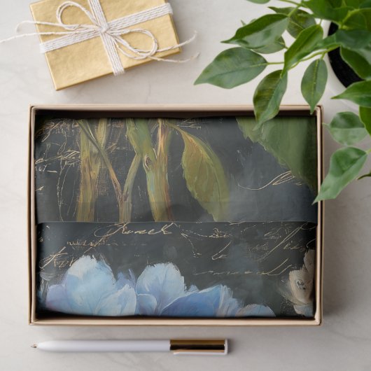 Blaues Hydrangea Blumendekoupage Seidenpapier (Geschenk)