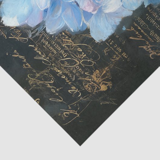 Blaues Hydrangea Blumendekoupage Seidenpapier (Ausschnitt)