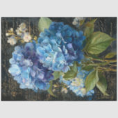 Blaues Hydrangea Blumendekoupage Seidenpapier (Vorderseite)