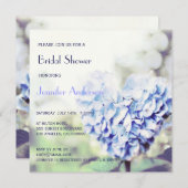 Blaues Hydrangea-Brautparty Einladung (Vorne/Hinten)