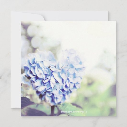 Blaues Hydrangea-Brautparty Einladung (Rückseite)