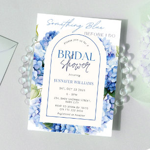 Blaues Hydrangea-Brautparty Einladung