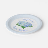 Blaues Hydrangea Brautparty Pappteller (Schrägansicht)