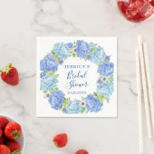 Blaues Hydrangea-Brautparty Serviette (Beispiel)