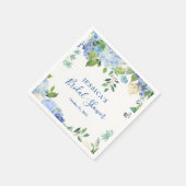 Blaues Hydrangea-Brautparty Serviette (Ecke)
