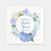 Blaues Hydrangea-Brautparty Serviette (Vorderseite)