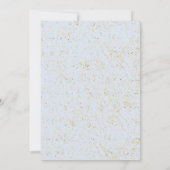 Blaues Hydrangea-Floral-Gold-geometrischer Rahmen Einladung (Rückseite)