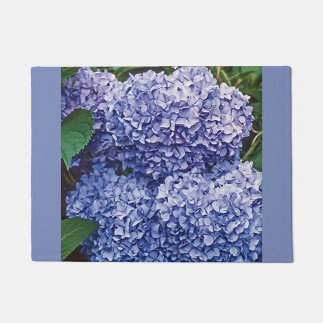 Blaues Hydrangea Fußmatte (Vorderseite)