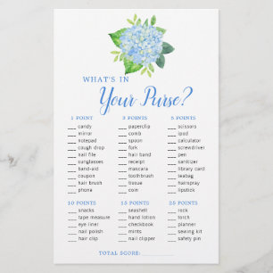 Blaues Hydrangea Geometric Purric Brautparty Game