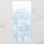 Blaues Hydrangea-Hochzeitsmenü Menükarte (Rückseite)