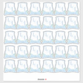 Blaues Hydrangea-Hochzeitsmonogramm Aufkleber (Blatt)