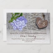 Blaues Hydrangea-Holz Probe Abendessen Hochzeit Einladung (Vorderseite)