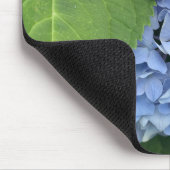 Blaues Hydrangea (Hydrangea macrophylla) Mousepad (Ecke)