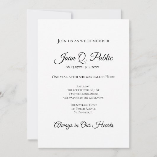 Blaues Hydrangea im Jar-Jubiläum Einladung (Rückseite)