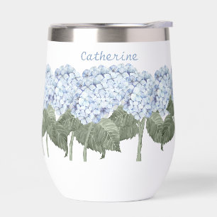 Blaues Hydrangea-Individuelle Name, isoliert Wine 