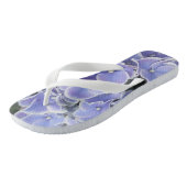 Blaues Hydrangea mit weißem Rand Frauen Flip Flops Badesandalen (Schrägansicht)