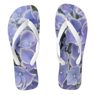 Blaues Hydrangea mit weißem Rand Frauen Flip Flops Badesandalen