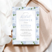 Blaues Hydrangea Muster Brautparty Einladung