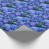 Blaues Hydrangea-Muster Geschenkpapier (Ecke)