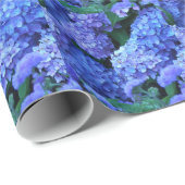 Blaues Hydrangea-Muster Geschenkpapier (Rolleneckpunkt)