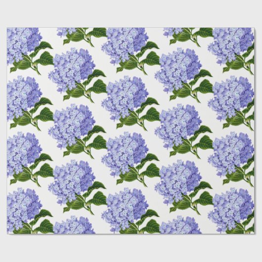 Blaues Hydrangea-Packpapier Geschenkpapier (Flach)