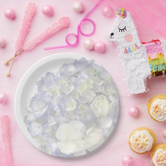 Blaues Hydrangea Pappteller (Party)