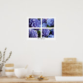 Blaues Hydrangea Poster (Küche)