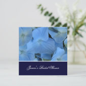 Blaues Hydrangea/romantisches Brautparty/Hochzeit Einladung (Stehend Vorderseite)