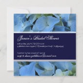 Blaues Hydrangea/romantisches Brautparty/Hochzeit Einladung (Rückseite)