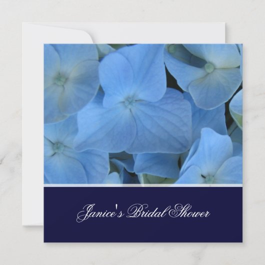 Blaues Hydrangea/romantisches Brautparty/Hochzeit Einladung (Vorderseite)