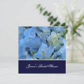 Blaues Hydrangea/romantisches Brautparty/Hochzeit Einladung (Stehend Vorderseite)