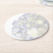 Blaues Hydrangea Runder Pappuntersetzer (Angewinkelt)