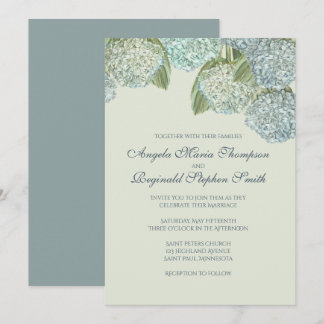 Blaues Hydrangea/Sage Green Einladung