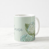 Blaues Hydrangea/Sage Green Kaffeetasse (VorderseiteRechts)