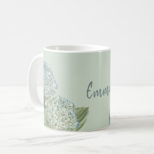 Blaues Hydrangea/Sage Green Kaffeetasse (Vorderseite Links)