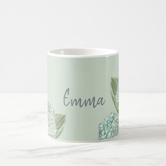 Blaues Hydrangea/Sage Green Kaffeetasse (Mittel)