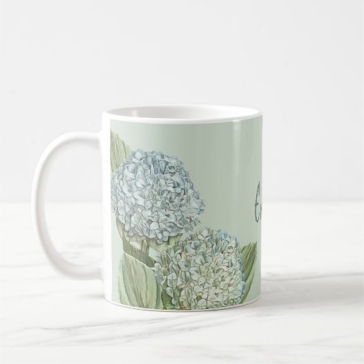Blaues Hydrangea/Sage Green Kaffeetasse (Links)