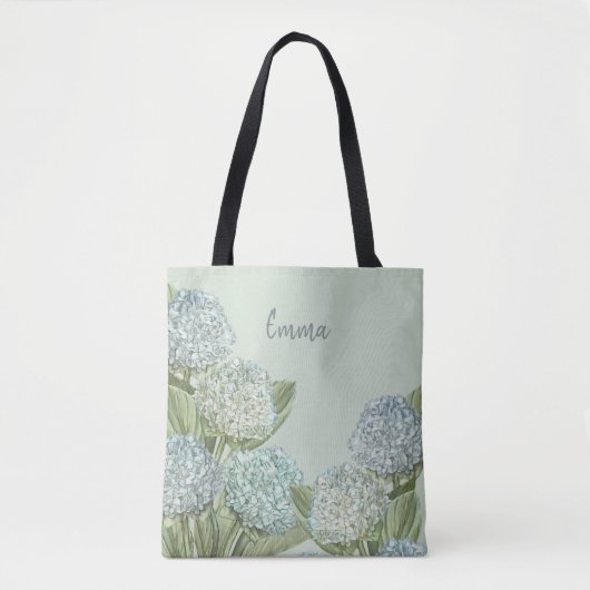 Blaues Hydrangea/Sage Green Tasche (Vorderseite)