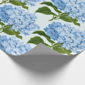 Blaues Hydrangea-Umhüllungspapier Geschenkpapier (Ecke)