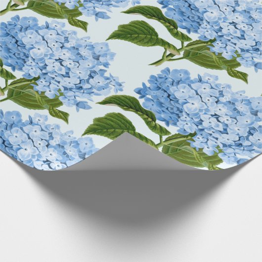 Blaues Hydrangea-Umhüllungspapier Geschenkpapier (Ecke)