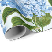 Blaues Hydrangea-Umhüllungspapier Geschenkpapier (Rolleneckpunkt)