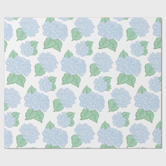 Blaues Hydrangea-Umhüllungspapier Geschenkpapier (Flach)
